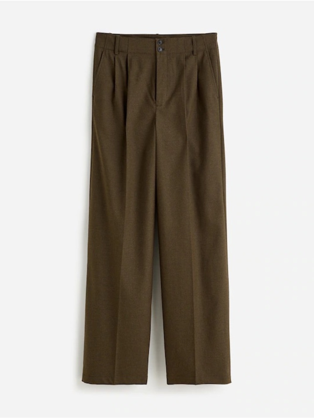 The Petite Harlow Wide-Leg Trouser in Brushed Twill